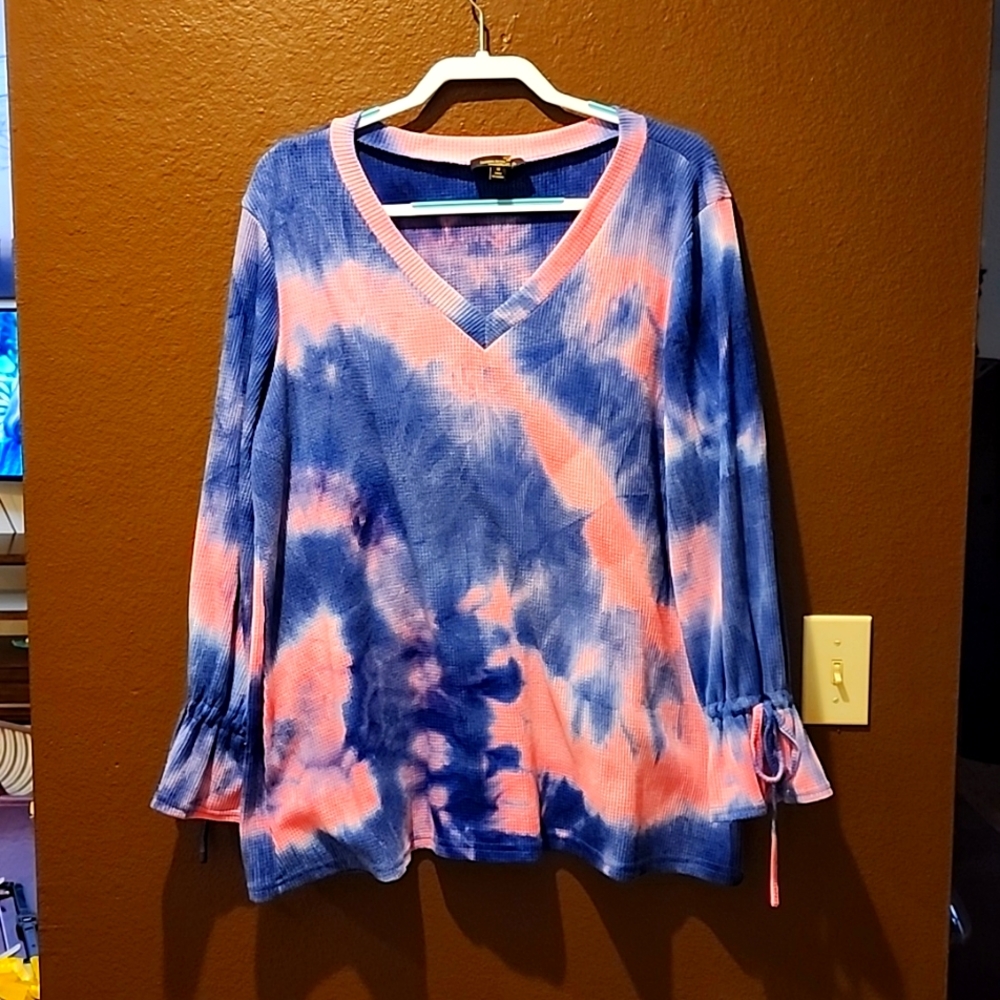 Tie Dye Waffle Knit with pirate cuffs 1X